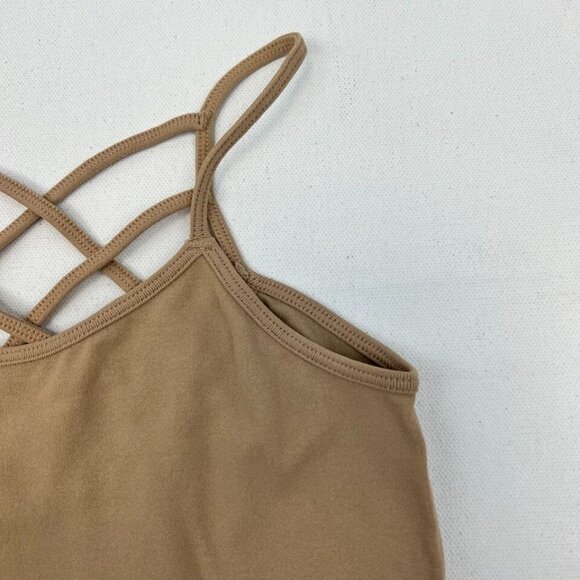 Suzette Womens Tan Sleeveless Lattice Straps Pullover Tank Top One Size - Picture 6 of 10